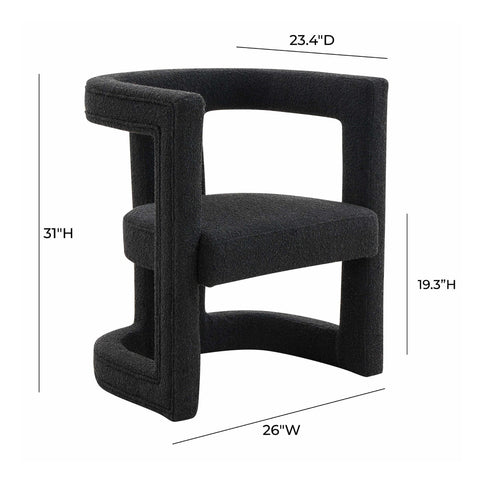 Ada Black Boucle Chair Model: TOV-S68258