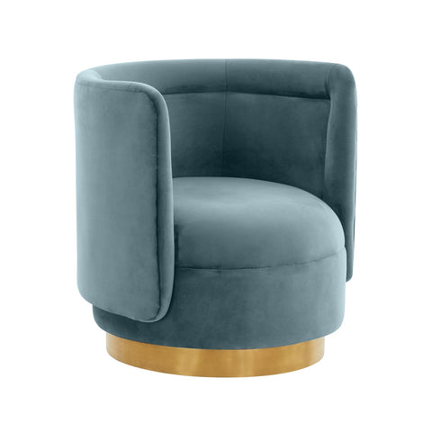 Remy Bluestone Velvet Swivel Chair Model: TOV-S68260