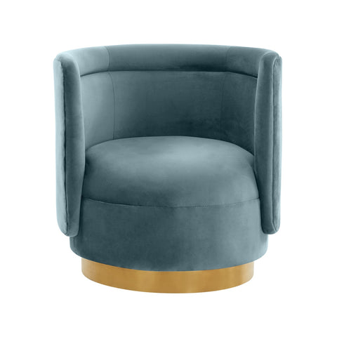 Remy Bluestone Velvet Swivel Chair Model: TOV-S68260