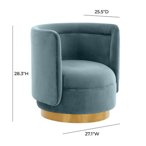 Remy Bluestone Velvet Swivel Chair Model: TOV-S68260