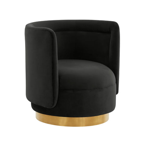 Remy Black Velvet Swivel Chair Model: TOV-S68262