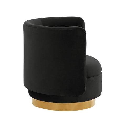 Remy Black Velvet Swivel Chair Model: TOV-S68262