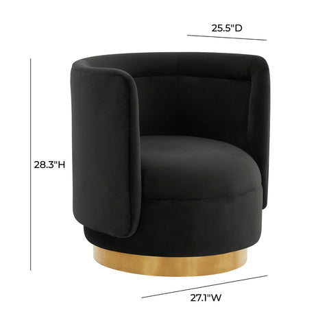 Remy Black Velvet Swivel Chair Model: TOV-S68262