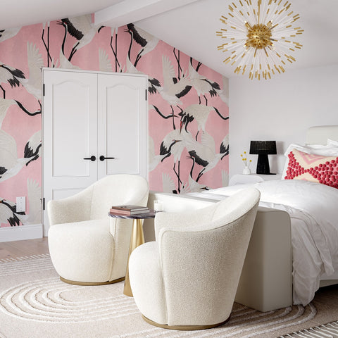 Skyla Cream Boucle Swivel Chair Model: TOV-S68263