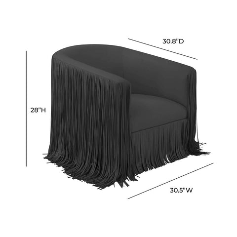 Shag Me Black Performance Vegan Leather Swivel Chair Model: TOV-S68327