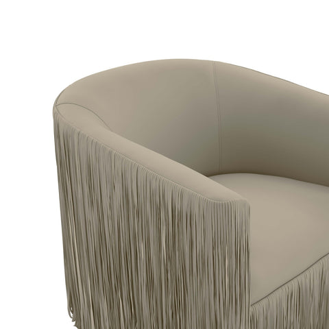 Shag Me Grey Performance Vegan Leather Swivel Chair Model: TOV-S68328