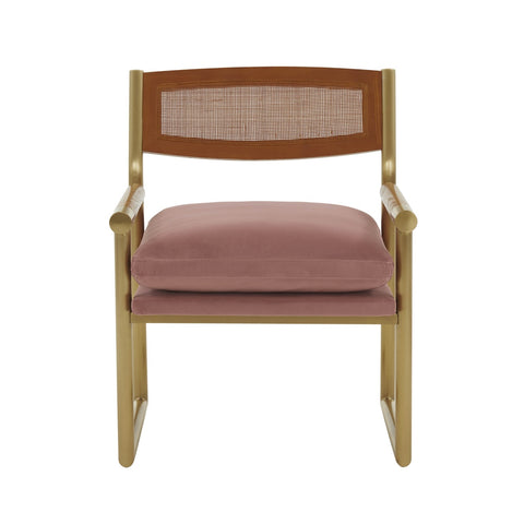 Harlow Rattan Mauve Velvet Chair Model: TOV-S68449