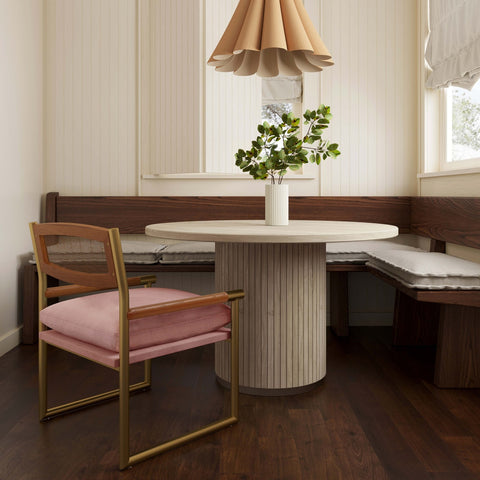 Harlow Rattan Mauve Velvet Chair Model: TOV-S68449