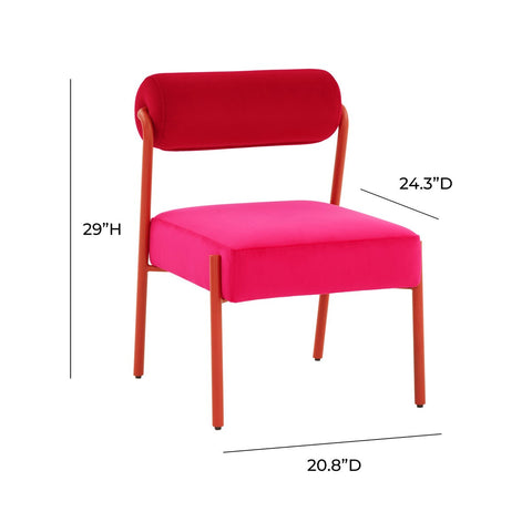Jolene Hot Pink Velvet Accent Chair Model: TOV-S68450
