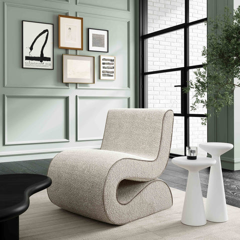 Senna Speckled Grey Boucle Accent Chair Model: TOV-S68534