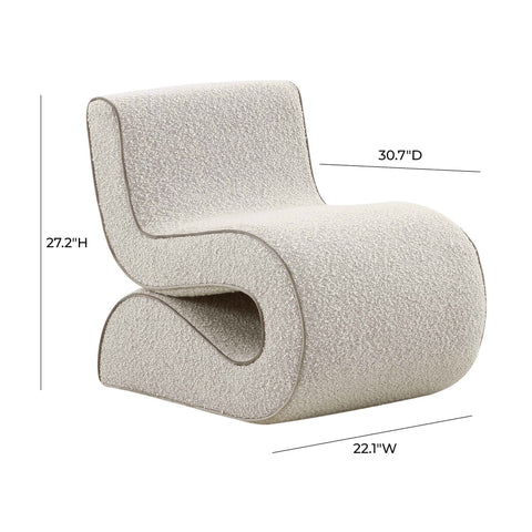 Senna Speckled Grey Boucle Accent Chair Model: TOV-S68534