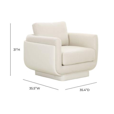 Rhonnie Cream Monotone Armchair Model: TOV-S68536