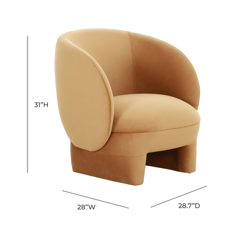 Kiki Cognac Velvet Accent Chair Model: TOV-S68551