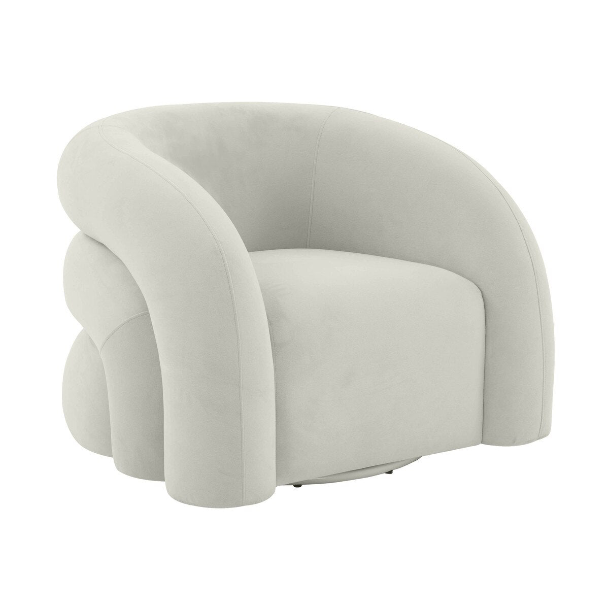 Slipper Light Grey Velvet Swivel Chair Model: TOV-S68573