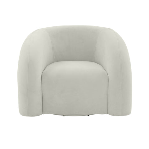 Slipper Light Grey Velvet Swivel Chair Model: TOV-S68573