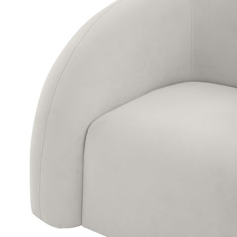Slipper Light Grey Velvet Swivel Chair Model: TOV-S68573