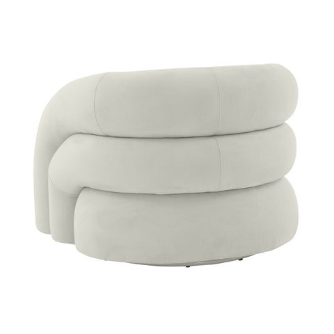 Slipper Light Grey Velvet Swivel Chair Model: TOV-S68573