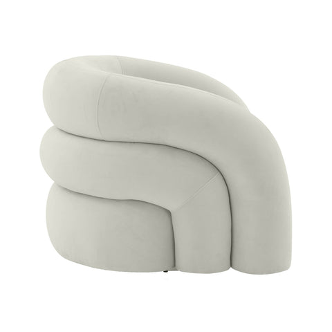 Slipper Light Grey Velvet Swivel Chair Model: TOV-S68573