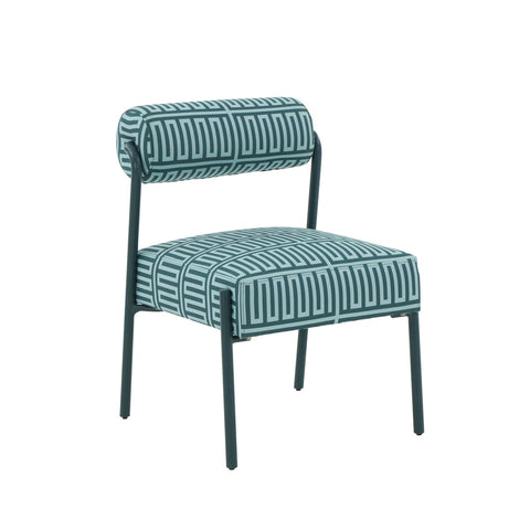 Jolene Green Patterned Linen Accent Chair Model: TOV-S68618
