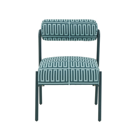 Jolene Green Patterned Linen Accent Chair Model: TOV-S68618