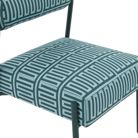 Jolene Green Patterned Linen Accent Chair Model: TOV-S68618