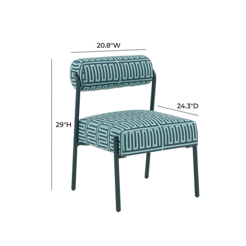 Jolene Green Patterned Linen Accent Chair Model: TOV-S68618