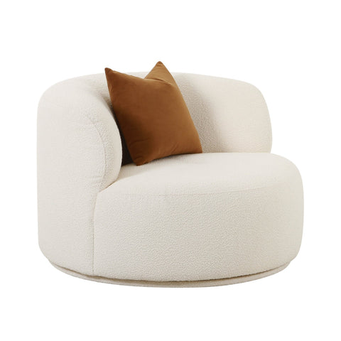 Fickle Cream Boucle Swivel Chair Model: TOV-S68671