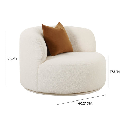 Fickle Cream Boucle Swivel Chair Model: TOV-S68671