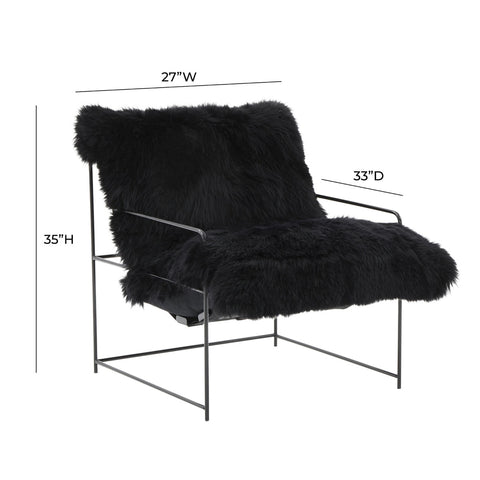 Kimi Black Genuine Sheepskin Chair Model: TOV-S68723
