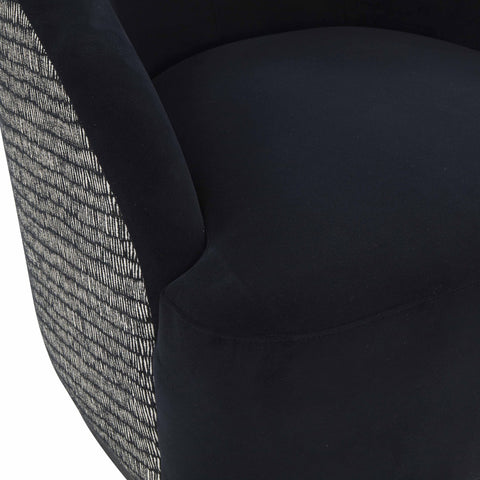 Reese Black Velvet Swivel Chair Model: TOV-S68764