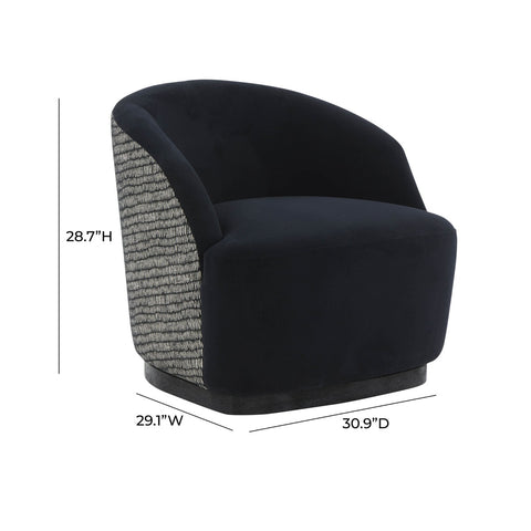 Reese Black Velvet Swivel Chair Model: TOV-S68764