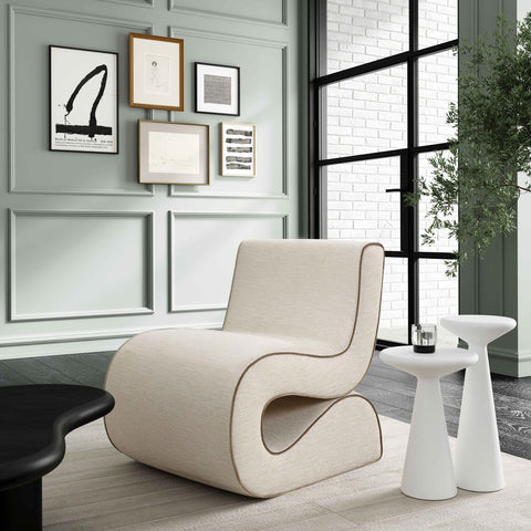 Senna Cream Basketweave Accent Chair Model: TOV-S68811