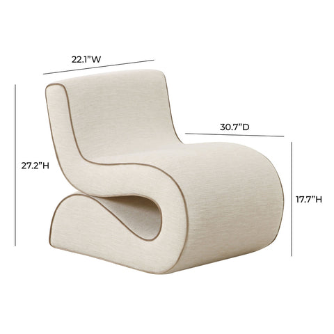 Senna Cream Basketweave Accent Chair Model: TOV-S68811