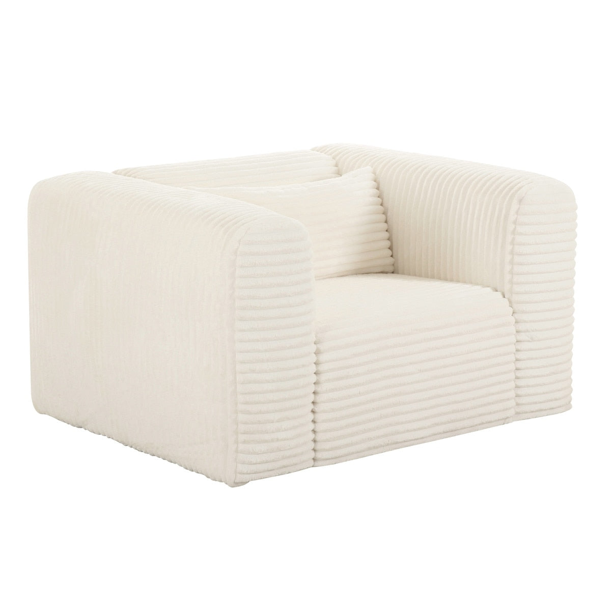 Tarra Fluffy Oversized Cream Corduroy Armchair Model: TOV-S68883