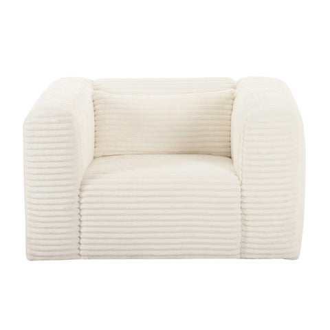 Tarra Fluffy Oversized Cream Corduroy Armchair Model: TOV-S68883