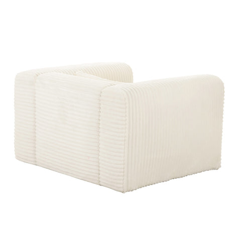 Tarra Fluffy Oversized Cream Corduroy Armchair Model: TOV-S68883