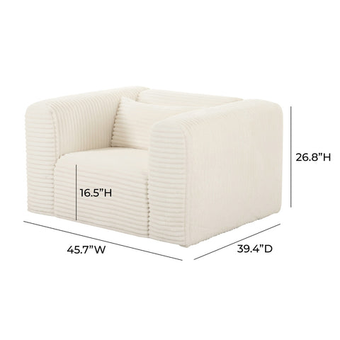 Tarra Fluffy Oversized Cream Corduroy Armchair Model: TOV-S68883