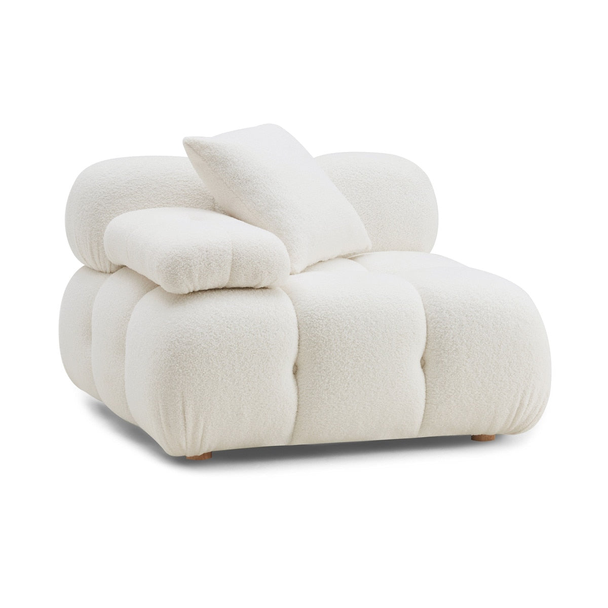Calliope Cream Vegan Shearling Modular Corner Chair Model: TOV-S68919