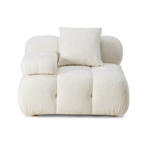 Calliope Cream Vegan Shearling Modular Corner Chair Model: TOV-S68919