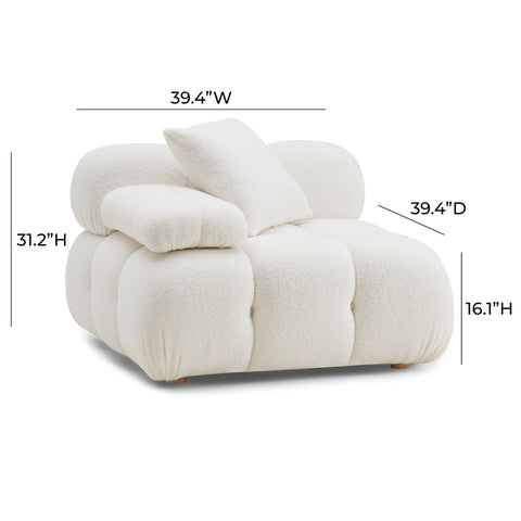 Calliope Cream Vegan Shearling Modular Corner Chair Model: TOV-S68919