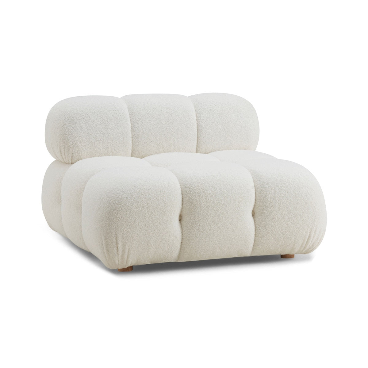 Calliope Cream Vegan Shearling Modular Armless Chair Model: TOV-S68920