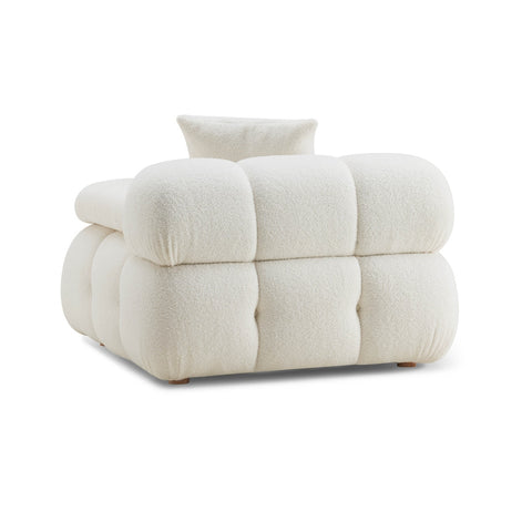 Calliope Cream Vegan Shearling Modular Armless Chair Model: TOV-S68920