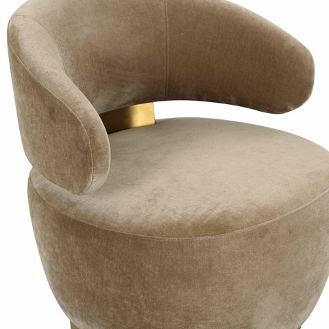 Austin Oat Upcycled Fabric Swivel Chair Model: TOV-S68989