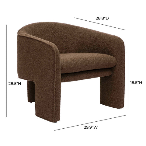 Marla Chocolate Brown Boucle Accent Chair Model: TOV-S68997