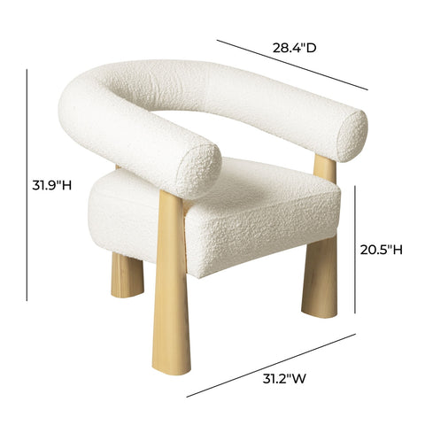 Spara Cream Performance Boucle Accent Chair Model: TOV-S69002