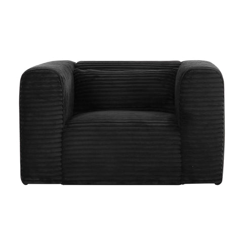 Tarra Fluffy Oversized Black Corduroy Armchair Model: TOV-S69011