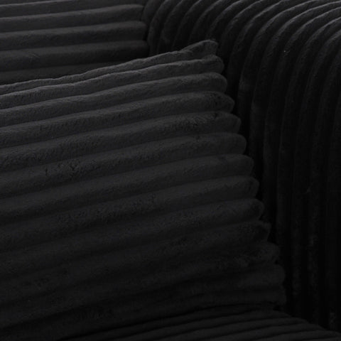 Tarra Fluffy Oversized Black Corduroy Armchair Model: TOV-S69011