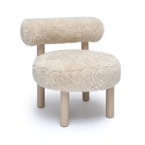 Carmel Natural Vegan Shearling Accent Chair Model: TOV-S69030
