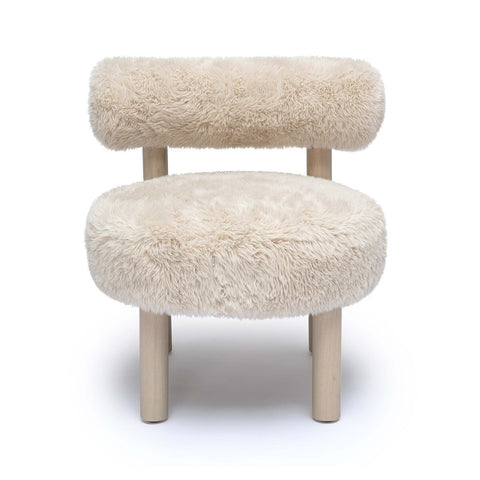 Carmel Natural Vegan Shearling Accent Chair Model: TOV-S69030