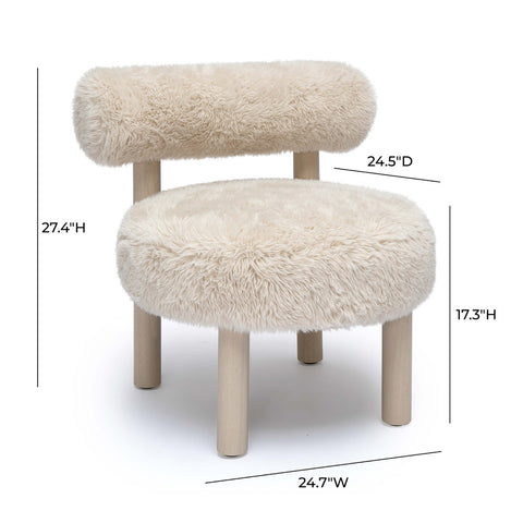 Carmel Natural Vegan Shearling Accent Chair Model: TOV-S69030